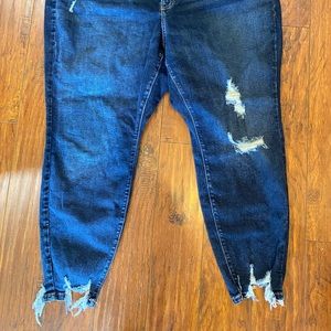 lane bryant size 26 skinny jeans with fringe detail